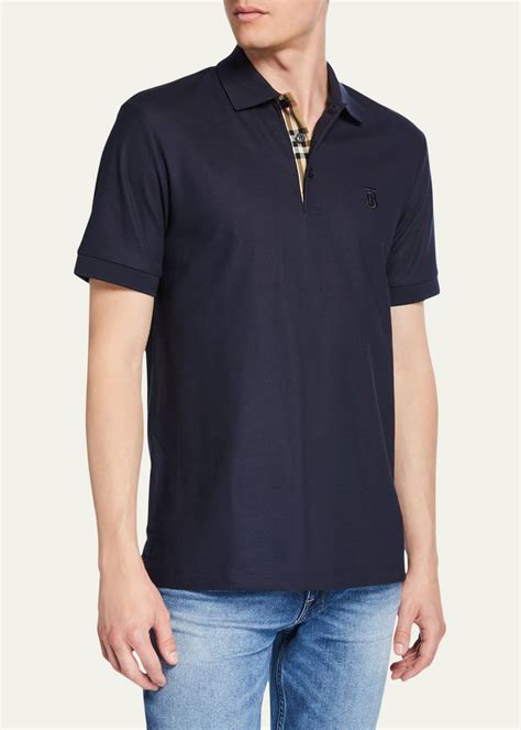 Burberry Men's Eddie Pique Polo Shirt, Navy 